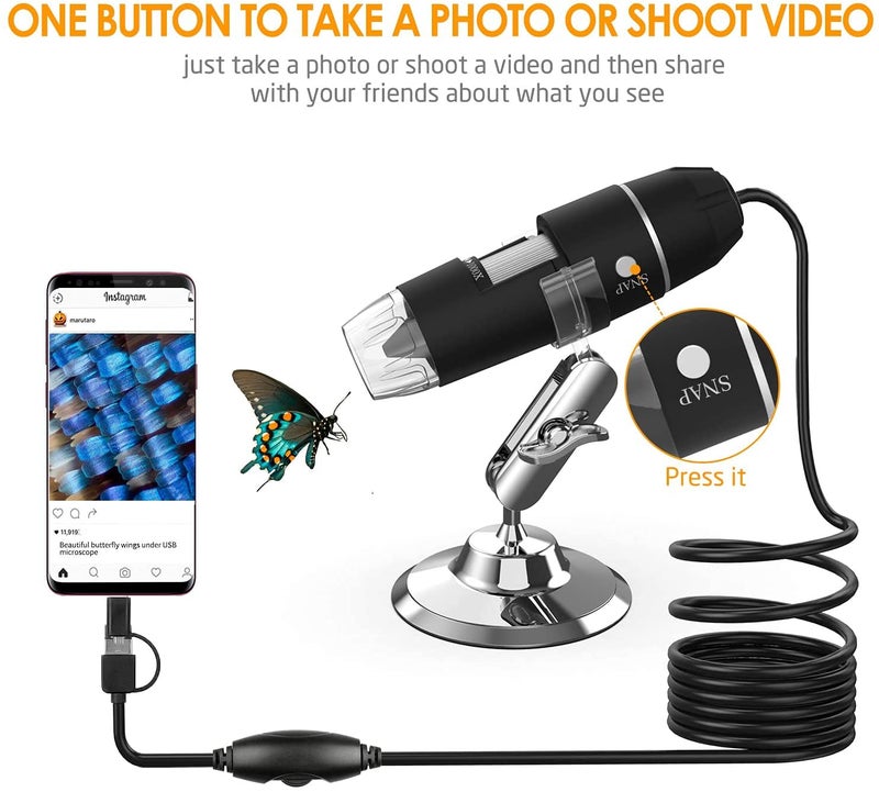 Tobo USB Microscope Camera 40X to 1000X, Cainda Digital Microscope - Image 3