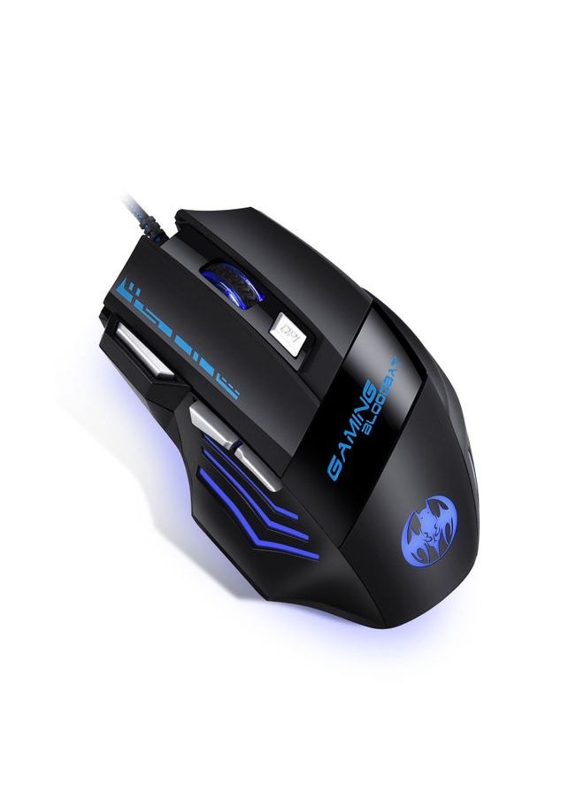 BURAQ - GAMING BLOODBAT GM02 7 Keys USB Wired Optoelectronics Game Mouse Digital Respiratory Lights Mouse - Image 1