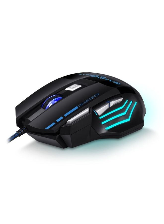BURAQ - GAMING BLOODBAT GM02 7 Keys USB Wired Optoelectronics Game Mouse Digital Respiratory Lights Mouse - Image 1