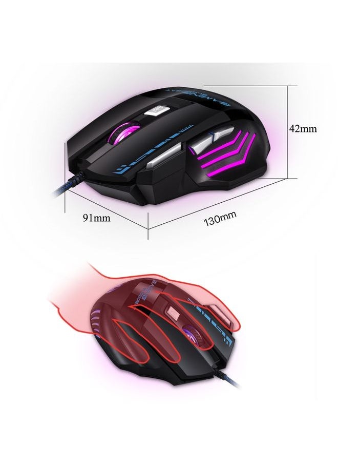 BURAQ - GAMING BLOODBAT GM02 7 Keys USB Wired Optoelectronics Game Mouse Digital Respiratory Lights Mouse - Image 1