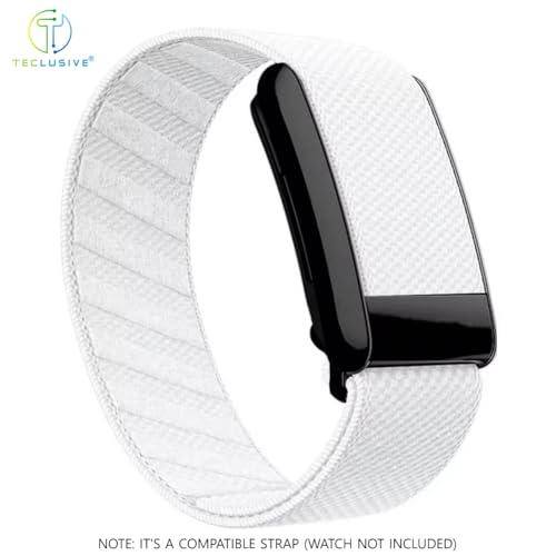 T TECLUSIVE Soft Elastic Cloth Strap Compatible for Whoop Band 5.0 | Stretchable Nylon Sports Strap Replacement Band with Metal Locks (White) - Image 2