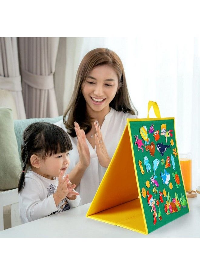 Remerry - 2 Pack Foldable Felt Flannel Board Felt Board For Toddlers Felt Board Story Sets Self Standing Educational Felt Board Sets Felt Stories Activities Play Kits For Preschool Classroom Homeschooling - Image 1