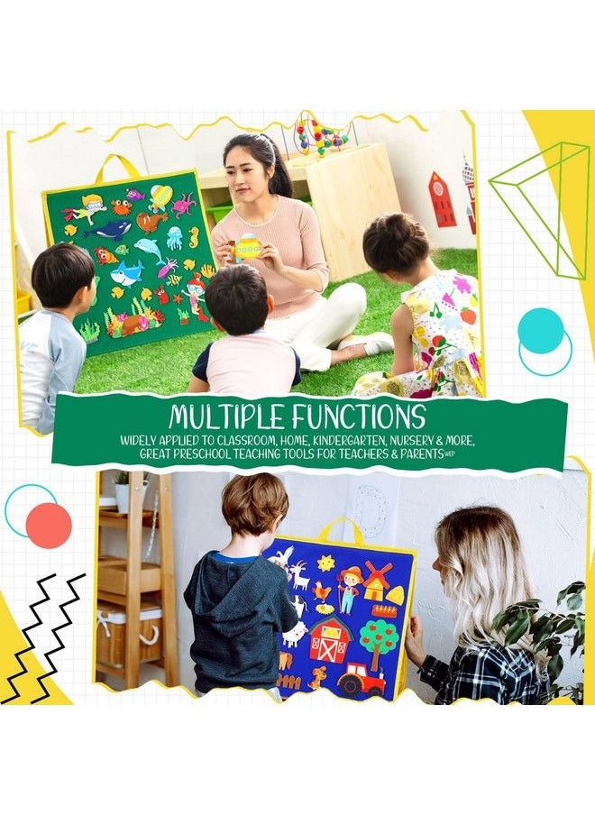 Remerry - 2 Pack Foldable Felt Flannel Board Felt Board For Toddlers Felt Board Story Sets Self Standing Educational Felt Board Sets Felt Stories Activities Play Kits For Preschool Classroom Homeschooling - Image 1