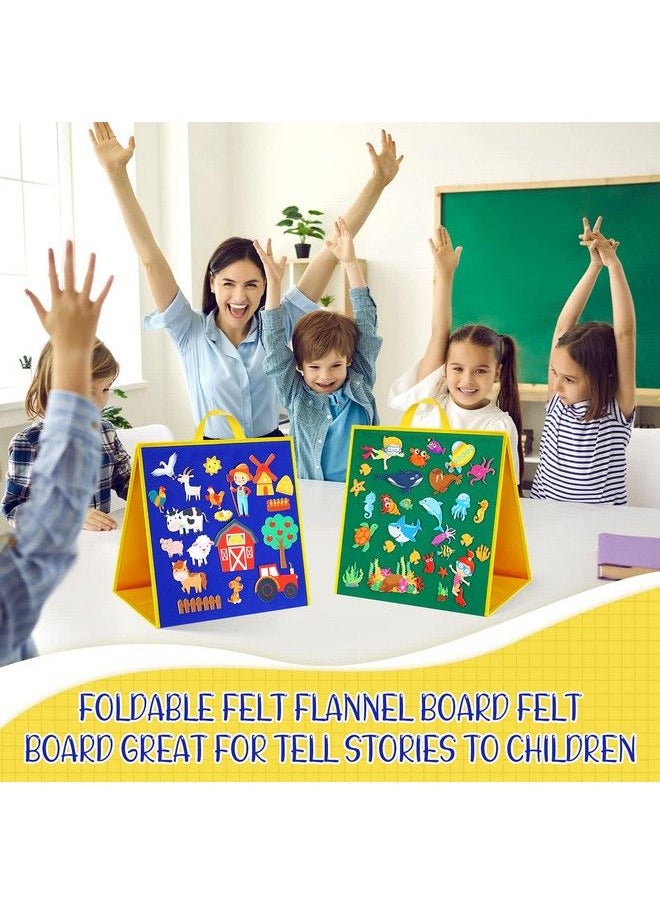 Remerry - 2 Pack Foldable Felt Flannel Board Felt Board For Toddlers Felt Board Story Sets Self Standing Educational Felt Board Sets Felt Stories Activities Play Kits For Preschool Classroom Homeschooling - Image 1