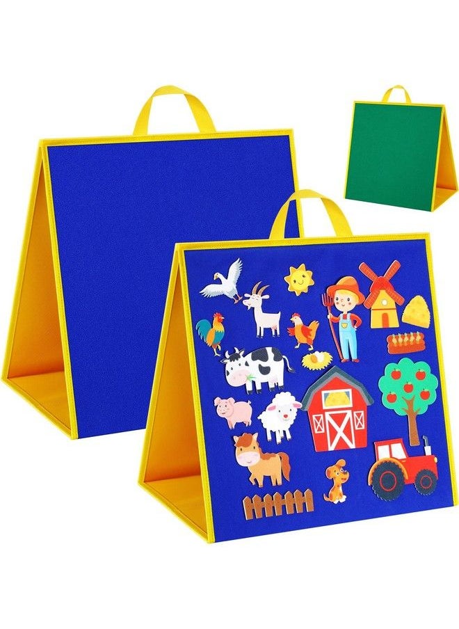 Remerry - 2 Pack Foldable Felt Flannel Board Felt Board For Toddlers Felt Board Story Sets Self Standing Educational Felt Board Sets Felt Stories Activities Play Kits For Preschool Classroom Homeschooling - Image 1