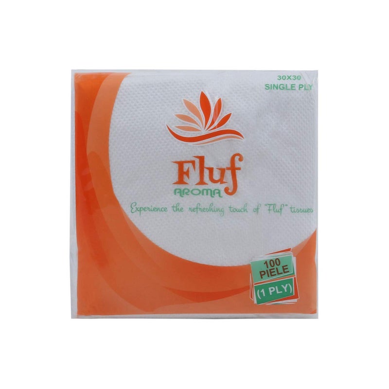 Fluf Plain Table Top Soft Napkins Box,100 Piece Per Box 1 Ply (White) (Pack of 4 Boxes) - Image 1