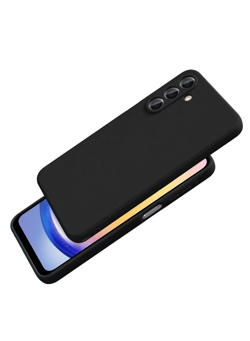CATANES Liquid Silicone Case for Samsung Galaxy A15 Protective Phone Case with Soft Anti-Scratch Microfiber Lining Utra Slim Drop Protection Phone Cover - Black - Image 2