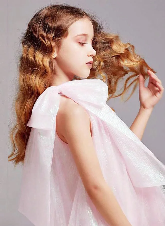 Take Two Girls Halter Bow Detail Ruffle Hem Party Dress