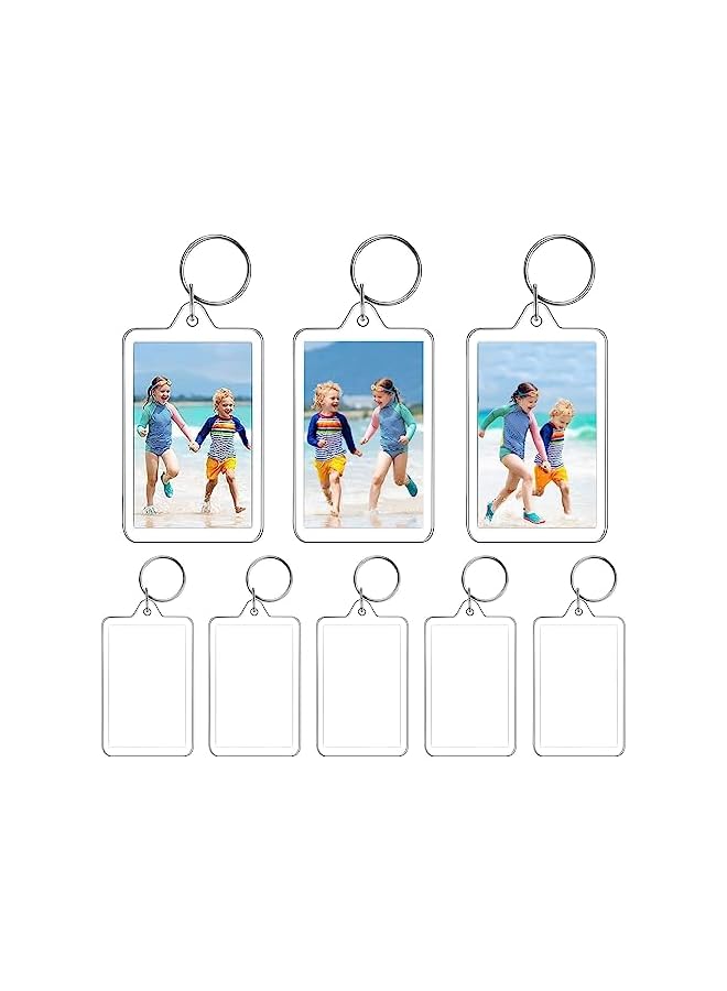 The Bros Photo Frame Keychain Holder, 25 Pieces Photo Insert Keychain, Clear Picture Keychains Picture Frame Key Chain, Snap-In Custom Insert Photo Keyring for DIY Projects (6.2 * 3.6cm) - Image 4