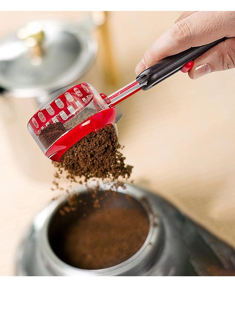Excefore Coffee Measuring Scoop, Adjustable Volume Tablespoon Measure Spoon with Long Handles for Easy Access to Coffee Protein Powder Tea Sugar and Milk,Suitable for Cafe Shop Home Kitchen Office (Black)  - Image 2