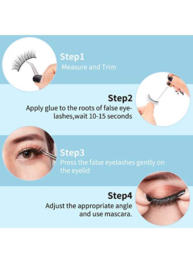 DYSILK 5 Pairs 6D Mink Eyelashes Faux Fluffy Wispy Natural Cross Fake Eyelashes Volume Thick Long Handmade False Eyelashes Pack Extension Reusable Soft Makeup Lashes No Glue |006-15.2Mm - Image 5