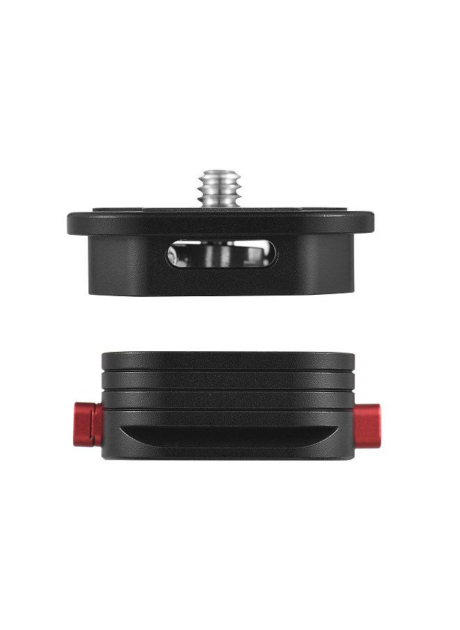 Generic - Quick Release Plate Tripod QR Plate Camera Mount Adapter Quick Setup Aluminum Alloy  with 1/4 Inch Screw for DSLR Mirrorless Camera Tripod Gimbal Stabilizer - Image 1