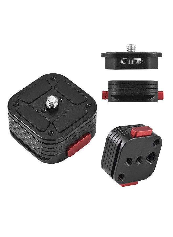 Generic - Quick Release Plate Tripod QR Plate Camera Mount Adapter Quick Setup Aluminum Alloy  with 1/4 Inch Screw for DSLR Mirrorless Camera Tripod Gimbal Stabilizer - Image 1