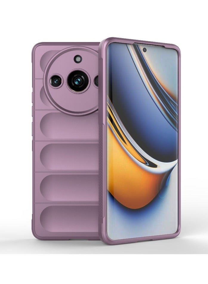 Magic Shield Anti Fall Soft Smooth Touch Realme 11 Pro Plus 5G Phone Case Silicone Shockproof Thin Cover (Lavender) - Image 1