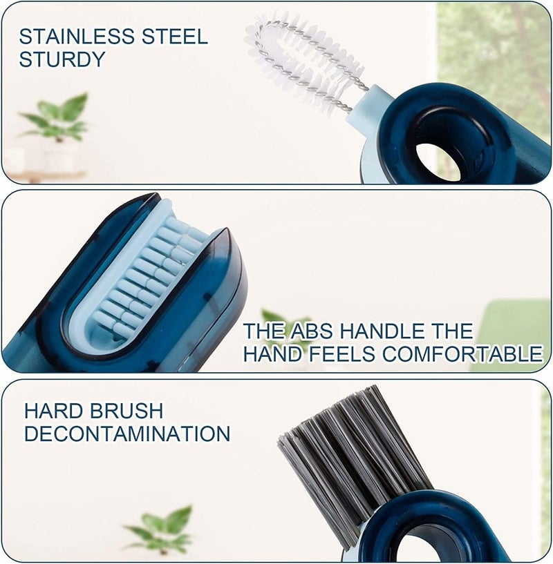 Vivatra 3 in 1 Cup Lid Gap Cleaning Brush -Multipurpose & Multifunctional Brushes for Water Bottles, Straws, Windows, Crevices, Grooves, Keyboards - Efficient Cleaning Tools (Pack of 4) - Image 4
