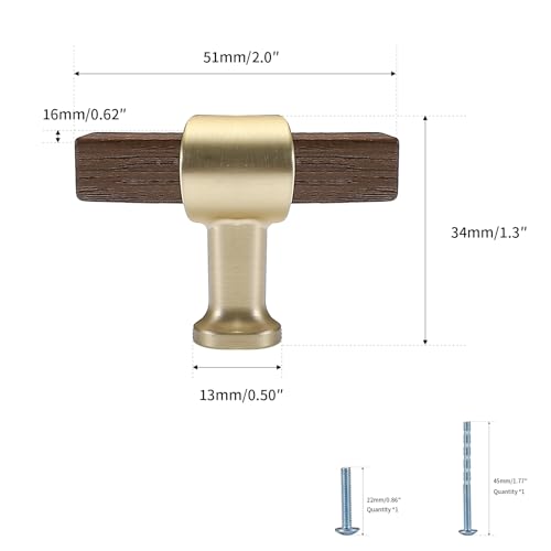 Evionlin 4 Pack Walnut Wooden Drawer Pulls Beech Wood Drawer Handles Wood Hardware for Cabinets Dressers Wood Cabinet knobs Wooden knobs for cabinets and Drawers - Image 3