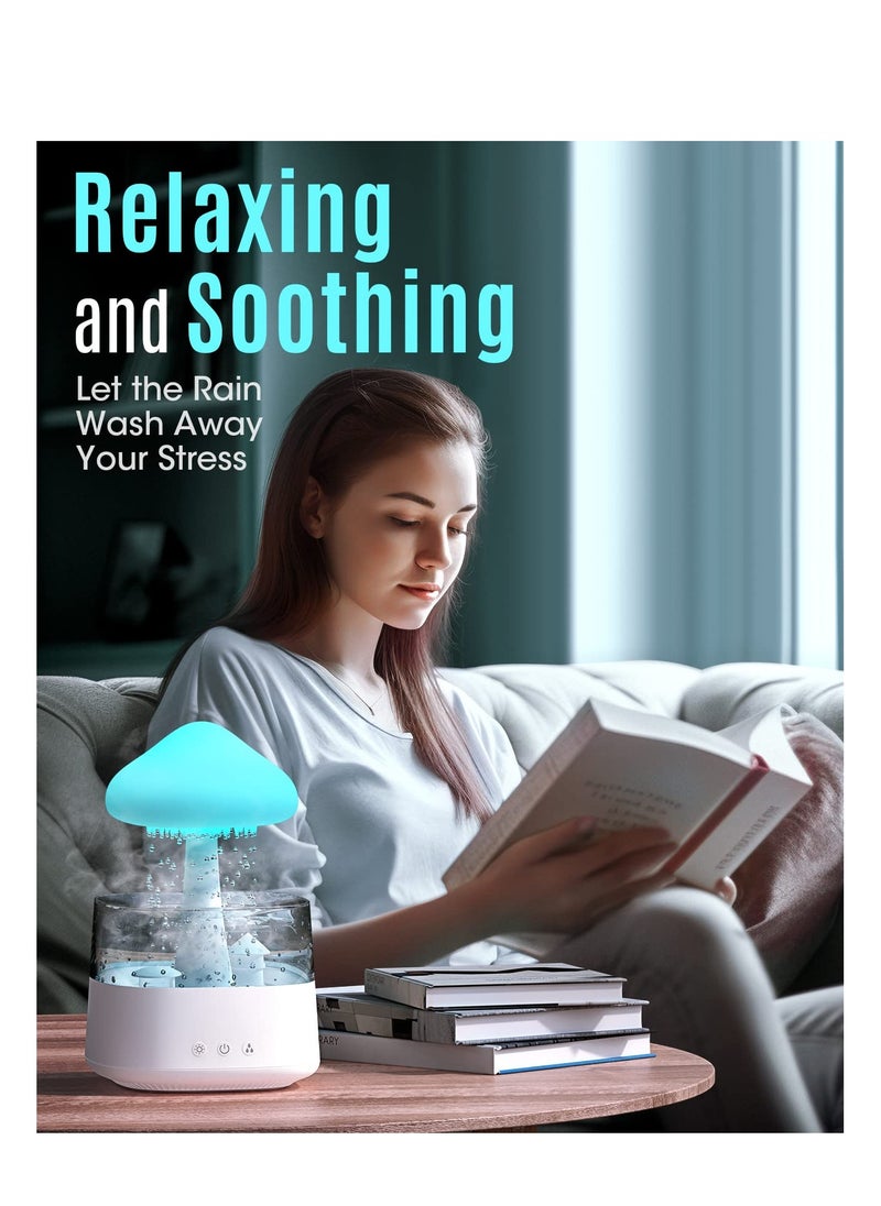 Excefore - Rain Cloud Humidifier Water Drip, Rain Cloud Sleep Aid air humidifier, Rain Cloud Diffuser, Cloud Humidifier Rain Drop for Sleeping, with 7 Colors for Sleeping Relaxing - Image 1