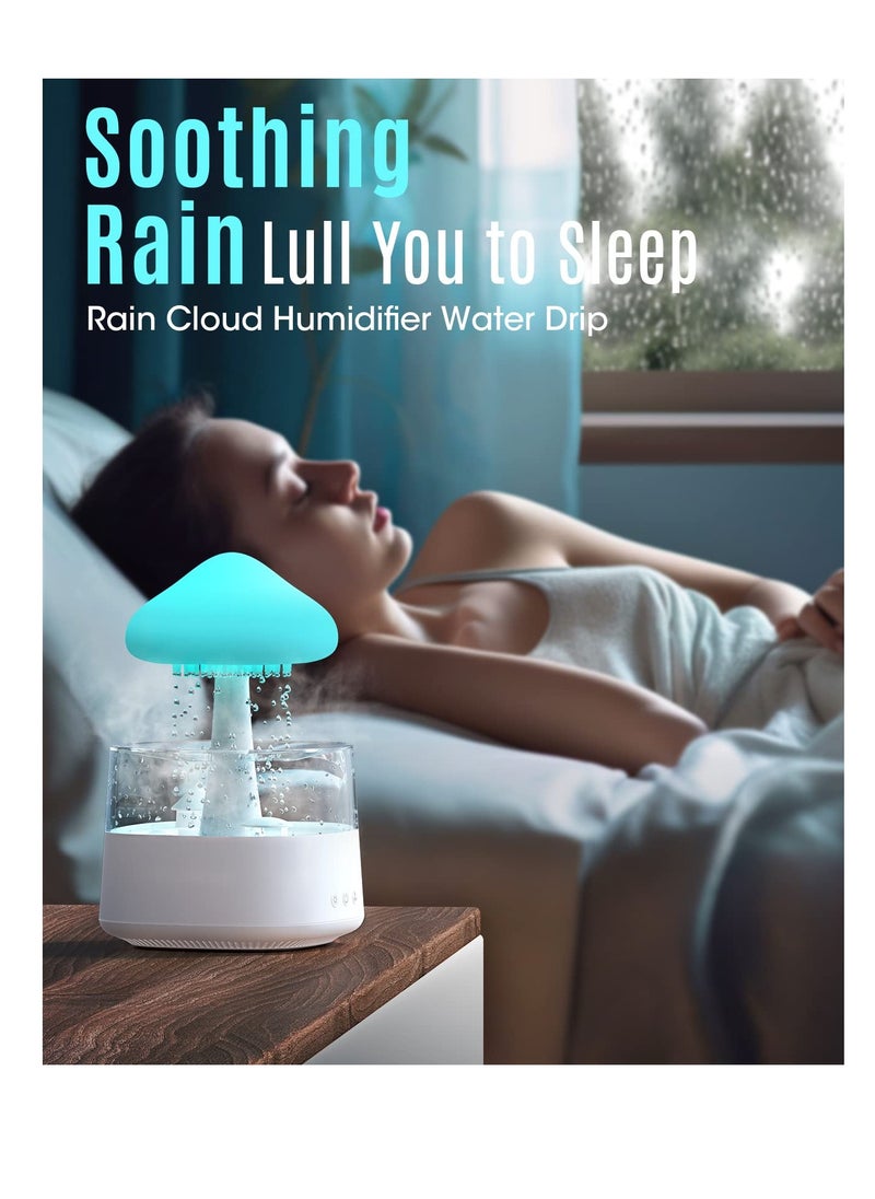 Excefore - Rain Cloud Humidifier Water Drip, Rain Cloud Sleep Aid air humidifier, Rain Cloud Diffuser, Cloud Humidifier Rain Drop for Sleeping, with 7 Colors for Sleeping Relaxing - Image 1