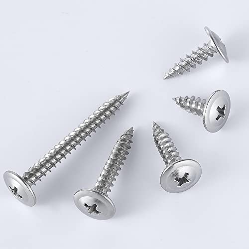 Wensilon (300 pcs)#8×3/4" Phillips Truss Head Wood Screws Stainless Steel 410 Quick Metal Self Tapping - Image 3