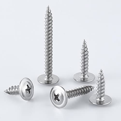 Wensilon (300 pcs)#8×3/4" Phillips Truss Head Wood Screws Stainless Steel 410 Quick Metal Self Tapping - Image 4