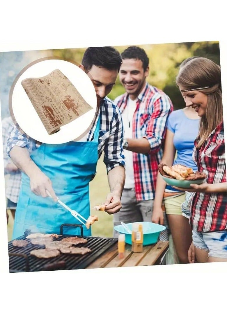 لفافه ورق زبده - لفافة ورق الخبز غير اللاصقة الفاخرة - مقاومة للحرارة والماء والدهون للطهي والشواء والبخار والقلي بالهواء - 30 سم × 1000 سم ضرورية للمطبخ - Image 4