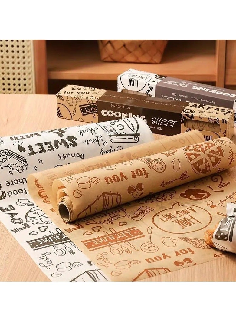 لفافه ورق زبده - لفافة ورق الخبز غير اللاصقة الفاخرة - مقاومة للحرارة والماء والدهون للطهي والشواء والبخار والقلي بالهواء - 30 سم × 1000 سم ضرورية للمطبخ - Image 2