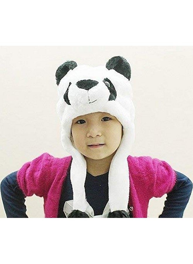 Magic Kid's Plush Animal White Costume Faux Fur Stuffed Toy Hood Cap Cute Soft (White Panda) - Image 2