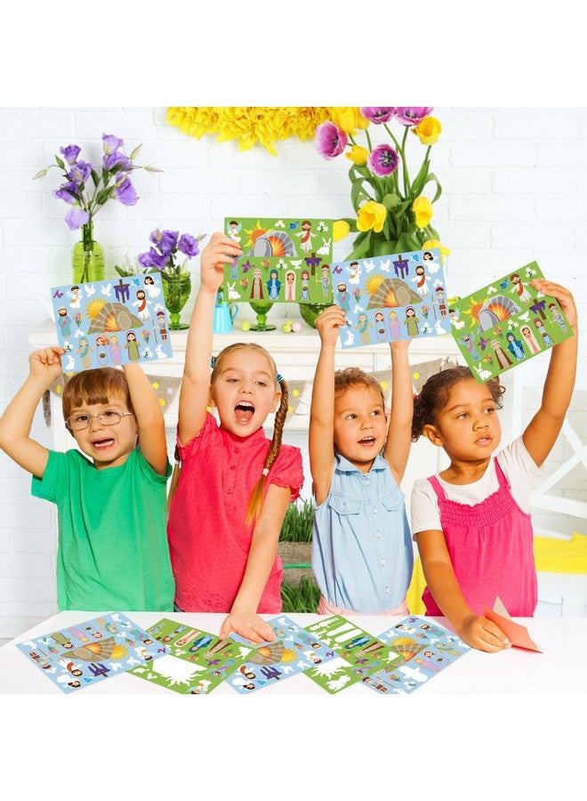 WATINC 100 Sheet Make a Resurrection Scene Stickers, Easter Jesus He Lives Nativity Sticker Craft Kit Birthday Party Game, Religious Education Parties Supplies Classroom Activity Reward Gifts - Image 4