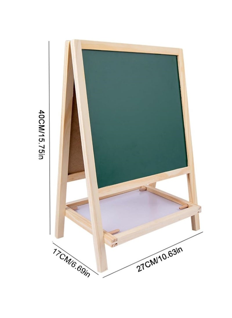 Soofam Easel for Kid，Wooden Art Easel，Wooden Chalkboard & Magnetic Whiteboard ，Storage Tray，Letters and Numbers Magnets and Other Accessories，Learning-Toy for 3,4,5,6,7,8 Years Old Boy & Girls - Image 3