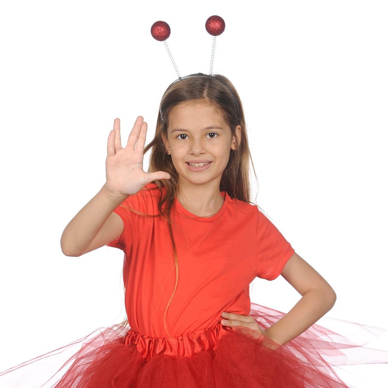 Cheerin Red Alien Headband - Martian Antenna Headband - Glitter Ball Head Boppers - Space Theme Costume - Alien Costume Accessories - Image 4