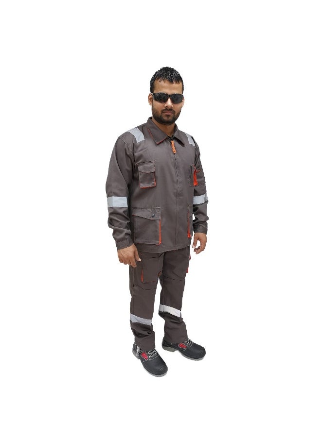 POWER Power Pant and Jacet Protective Workwear Suit – Grey, Durable & Comfortable Workwear – Ideal for Industrial & Construction Use – Size-M  - Image 2