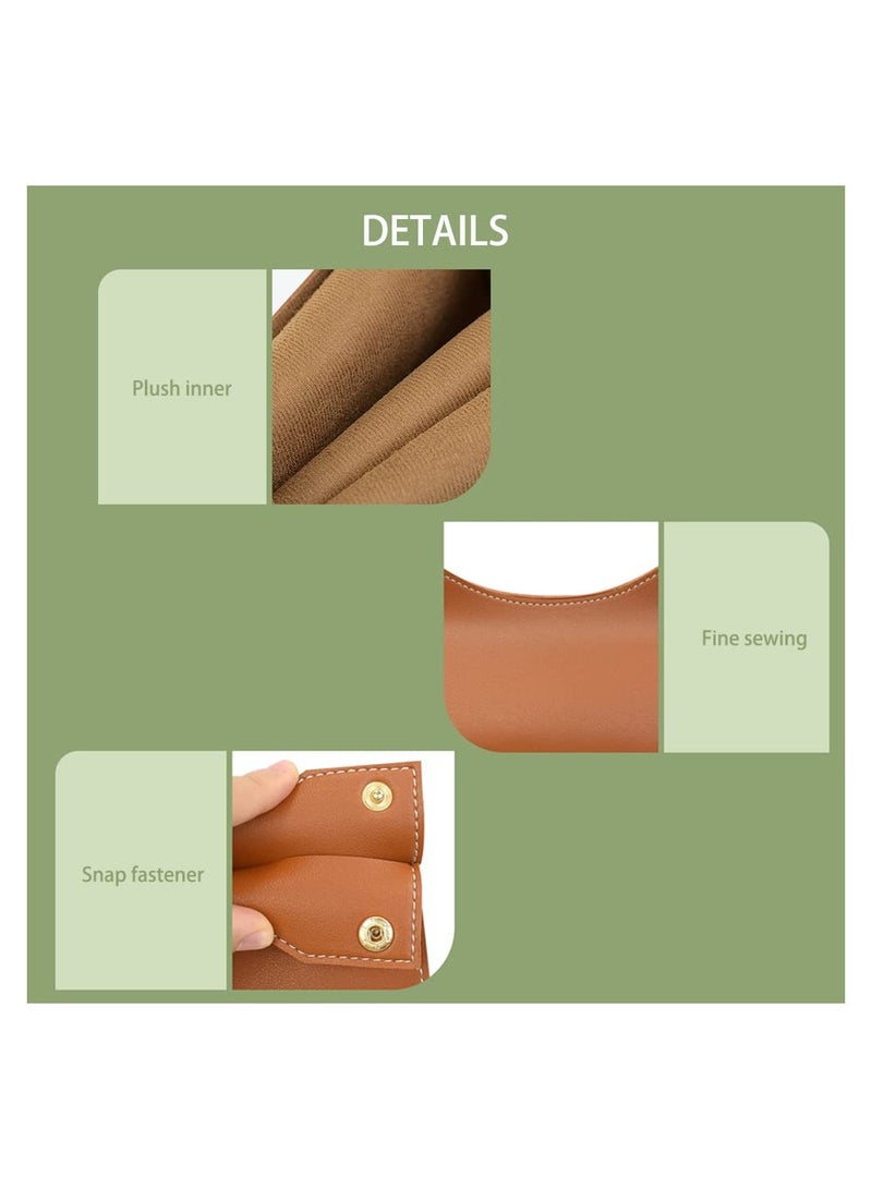 Excefore Tissue Box Cover, PU Leather Tissue Box Covers, Modern Tissue Cover Decorative Facial Tissue Organizer for Bathroom, Vanity Countertop, Tabletop, Car, Desk (Brown) - Image 4