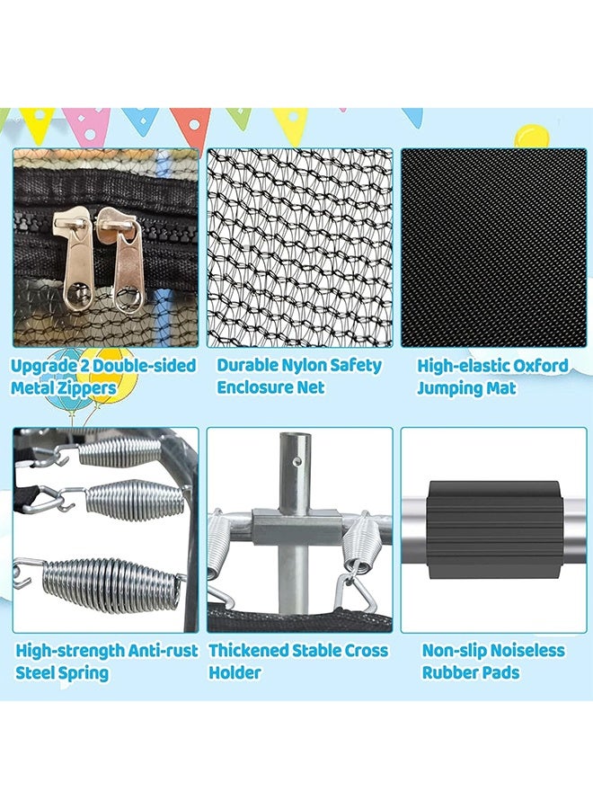 تودي جي هو 1.4 متر ترامبولين داخلي في الهواء الطلق للأطفال, ترامبولين الطفل الصغير مع شبكة غلاف السلامة, ترامبولين طفل صغير مع حلقة كرة السلة / أرجحة / حقيبة الرمال,ترامبولين قفز البنجي للأطفال - Image 3