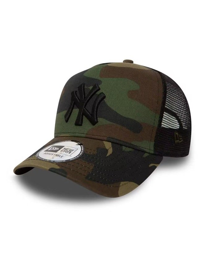 NEW ERA - New Era MLB New York Yankees fashion sun hat, mesh hat, outdoor men's and women's sports duckbill hat camouflage military green - Image 1