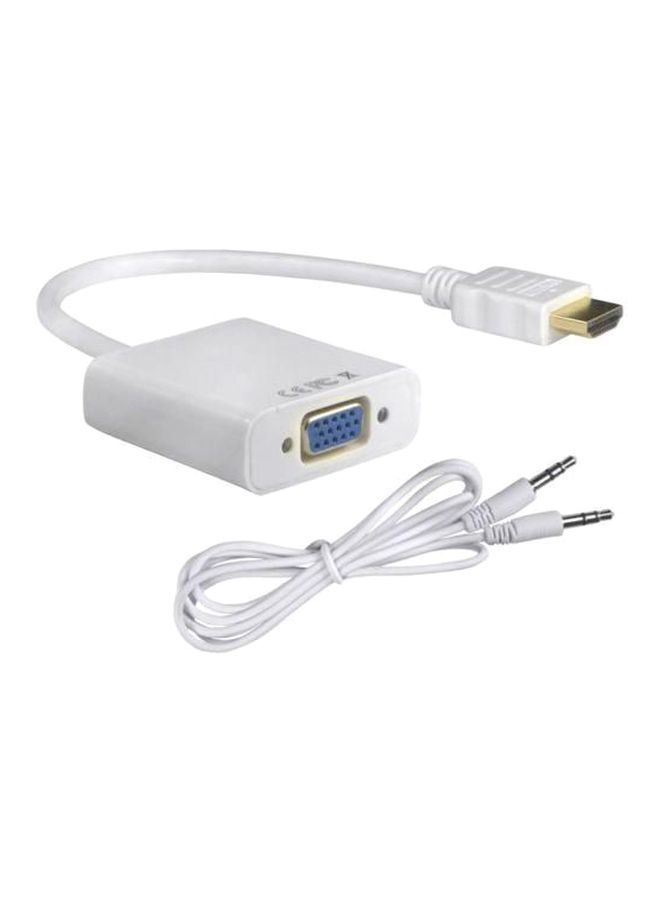 NIBEMINENT Hdmi Male To VGA Female Video Converter Adapter White - Image 1