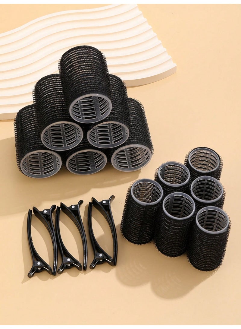 Miamia 18 Pcs Large Curling Wand Set (With Caps) for Long, Medium, Short and Bangs Heat-Free Curling Wands (Includes 12 Large Tubes   6 Caps) Beauty Styling Supplies for Salon and Travel  Black - Image 3