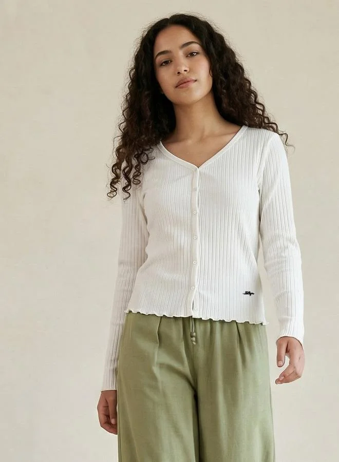 لي كوبر Lee Cooper Cotton Top with Button Front