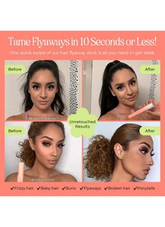 INH INH Hair Mascara for Flyaways | Quick Slick Hair Finishing Stick for Flyaways, Frizz Control, & Slick Back Look | Non Greasy & Non Comedogenic Smoothing Serum & Frizz Tamer Wand | Peach Tart, 18ml  - Image 2