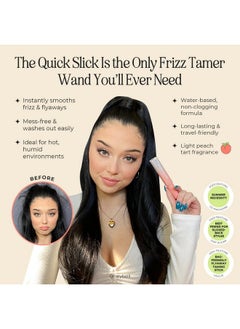 INH INH Hair Mascara for Flyaways | Quick Slick Hair Finishing Stick for Flyaways, Frizz Control, & Slick Back Look | Non Greasy & Non Comedogenic Smoothing Serum & Frizz Tamer Wand | Peach Tart, 18ml  - Image 3