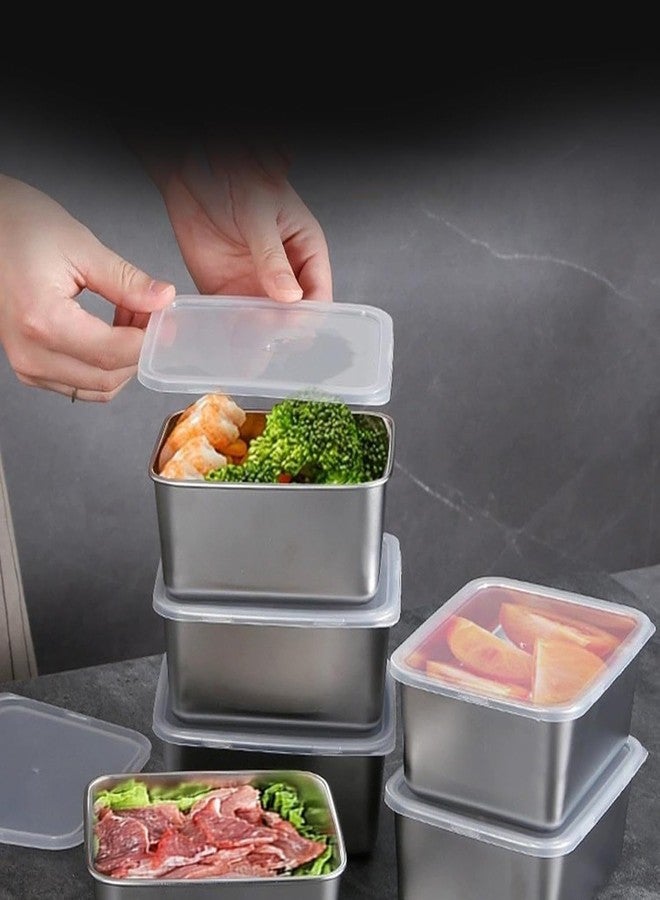 ATOOZED Stainless Steel Lunch Box for Travel | Food Storage Box with Lid | Food Grade BPA Free Leak Proof Container | Suitable for Fridge Picnic Containers for Kitchen (Pack of 2) - Image 5