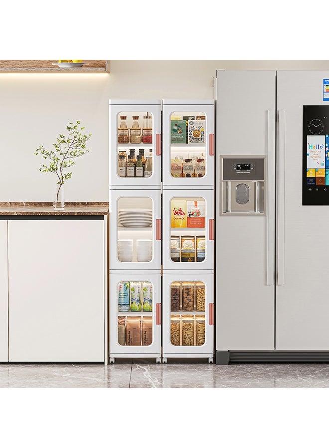 Folding Storage Cabinet, Multi Layered Narrow Plastic Storage Bins with Wheels for Small Space, Bathroom, Kitchen, Laundry Stackable Storage Box for Snack Books Toys Skin Care - Image 3