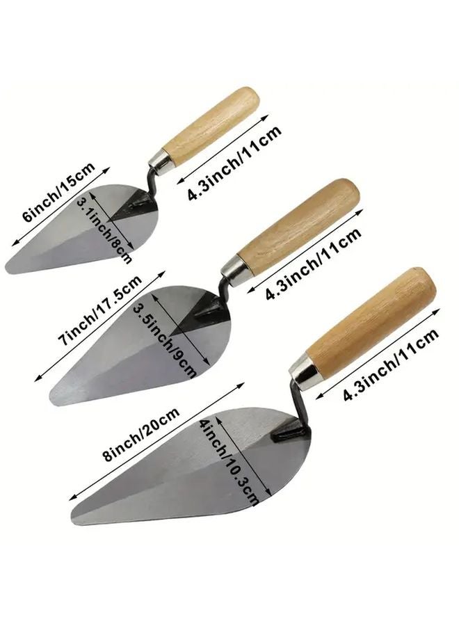 6in Wooden Handle Trowel Premium Masonry Tool For Plastering Tile Stone Flooring Installation - Image 4