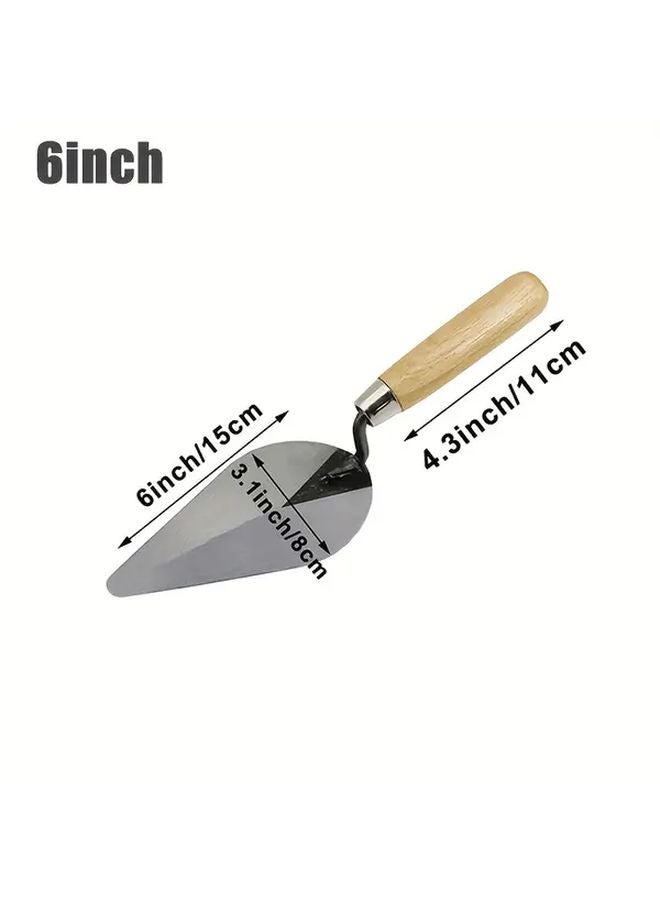 6in Wooden Handle Trowel Premium Masonry Tool For Plastering Tile Stone Flooring Installation - Image 1
