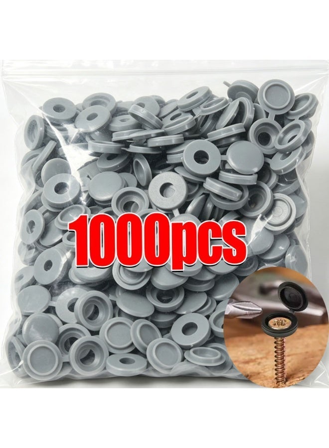 1000/100pcs Plastic Hinged Screw Cover Caps Cross Screw Snap-On Caps Fold Snap Protective Cap Furniture Decorative Nuts Cover - Image 1
