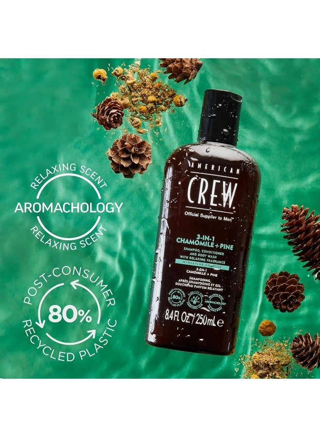 AMERICAN CREW 3-in-1 Chamomile & Pine Shampoo, Conditioner & Body Wash, 450 ml, Care Shampoo and Shower Gel for Men, Product for Daily Cleansing of Body and Hair - Image 5