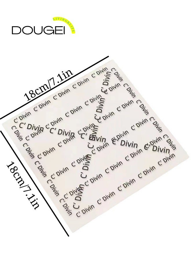 دوغي 100 قطعة ورقة الشمع للطعام ، بطانات سلة الغذاء ورقة نزهة ورقة الشحوم ورقة لذيذة ورقة التغليف ، ورق الشواء ، خلفية بيضاء مع نص فرنسي مطبوع - Image 2