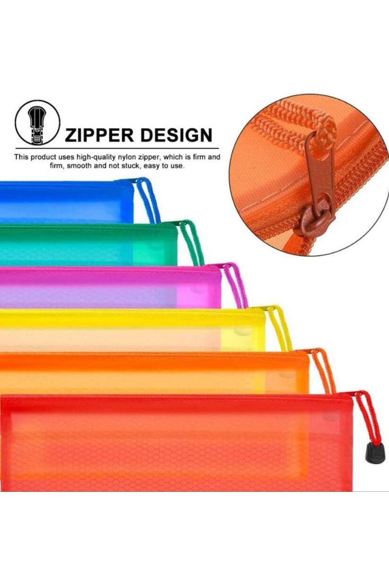 Durable Zipper Pen Bag – A6 Size, Yellow - Image 5