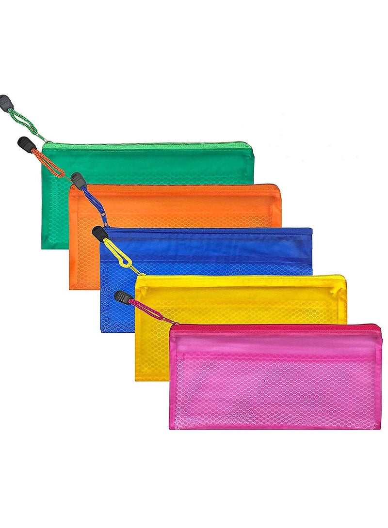 Durable Zipper Pen Bag – A6 Size, Yellow - Image 1