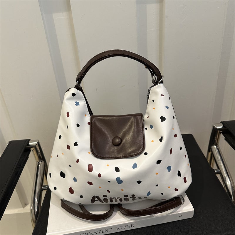 Korean Style Shoulder Bag Casual Large Capacity Stylist Underarm Bag Slack Colorful Wave Dot Backpack - Image 1