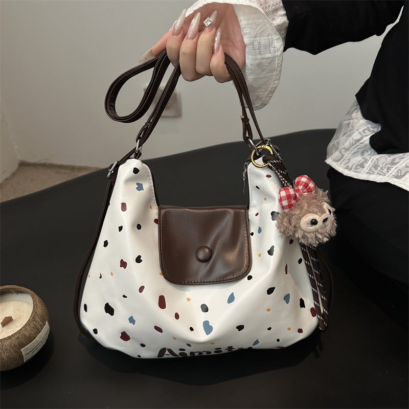 Korean Style Shoulder Bag Casual Large Capacity Stylist Underarm Bag Slack Colorful Wave Dot Backpack - Image 2